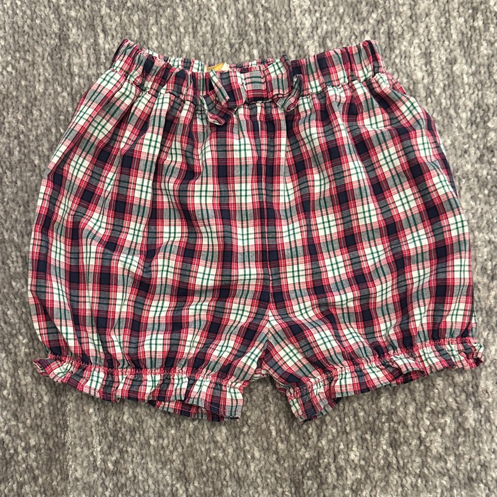 NWOT The Beaufort bonnet co. Pink,navy, green plaid bloomer shorts 7/8